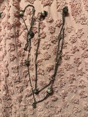 Premier Designs Antique Silver Multi-Strand Necklace with Pink Pearl Accents